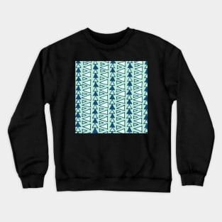 Mint and Navy Blue Hand Drawn Geometric Pattern Crewneck Sweatshirt